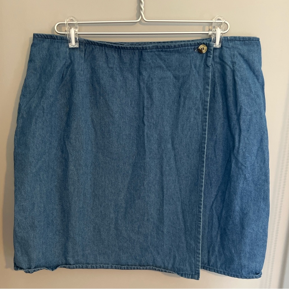 Basic Equipment Denim Blue Wrap Skirt 16